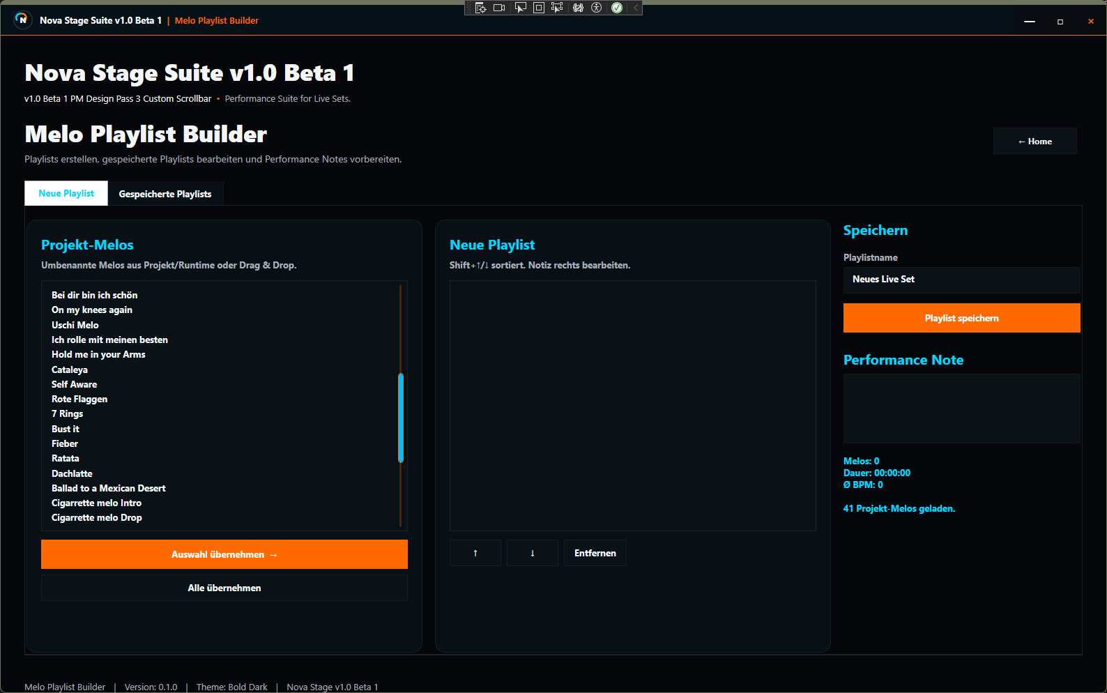 Melo Playlist Builder Screenshot